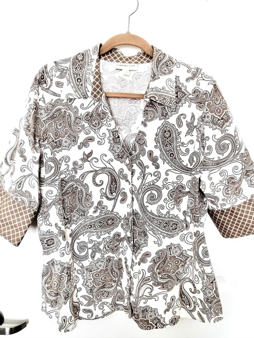 Coldwater Creek Women's 2X Paisley Pattern Button Front Blouse